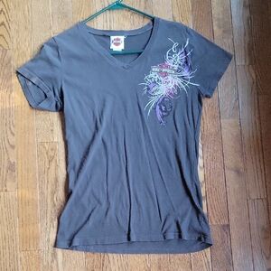 Harley-Davidson Women's Black V-Neck Tee